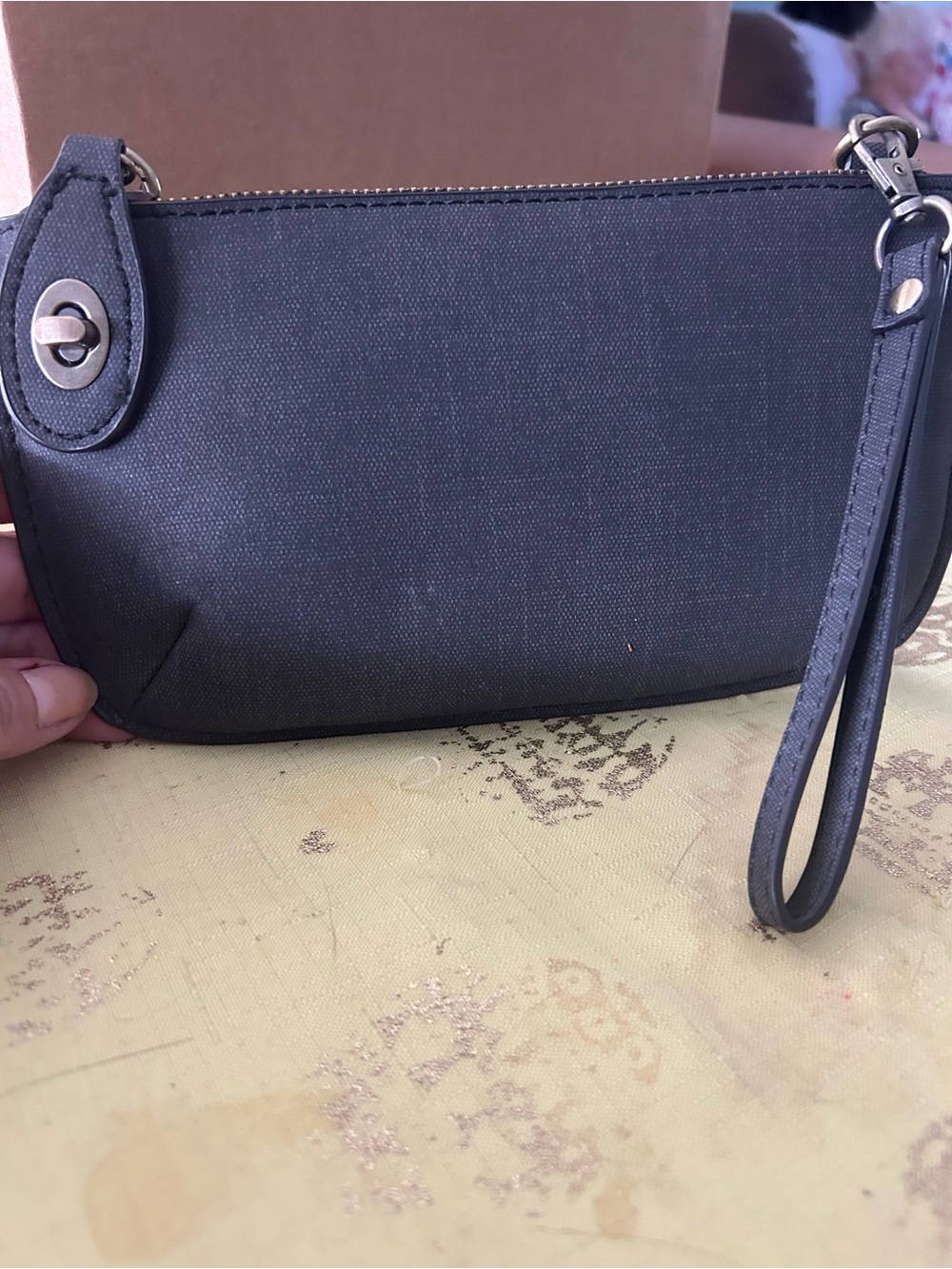 JOYSUSAN  GREY Wristlet Clutch/strap